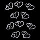 Joined Hearts Diamante Silver Slider Buckles - (Pack of 10)